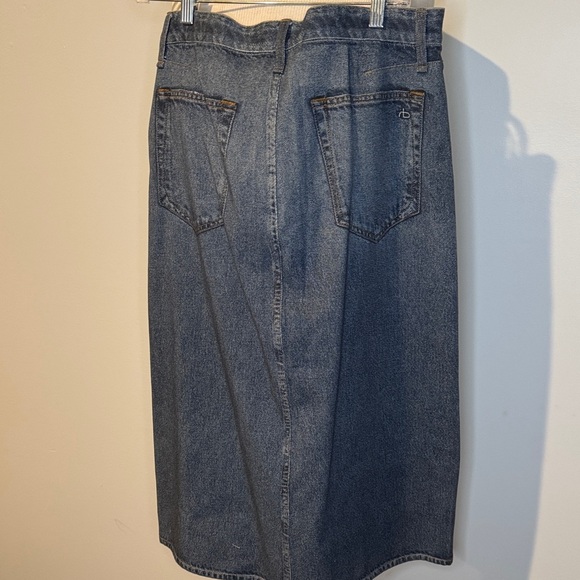 Rag & Bone Classic Blue Denim midi skirt NWT sz 29 - Picture 5 of 5